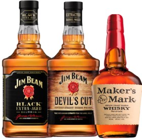 Jim+Beam+Black+Label+Bourbon%2C+Jim+Beam+Devil%26rsquo%3Bs+Cut+1L+or+Maker%26rsquo%3Bs+Mark+Bourbon+700ml