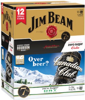 Jim+Beam+Gold+7%25+Zero+or+Canadian+Club+%26amp%3B+Dry+Zero+7%25+12+x+250ml+Cans