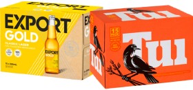 Export+Gold%2C+Tui+or+DB+Draught+15+x+330ml+Bottles