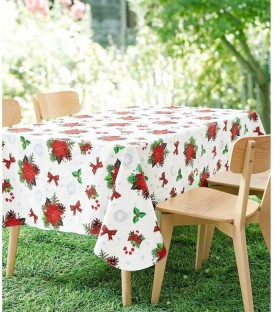 Jolly-Joy-Christmas-Poinsettia-Flannel-Back-Tablecloth-Multicoloured on sale