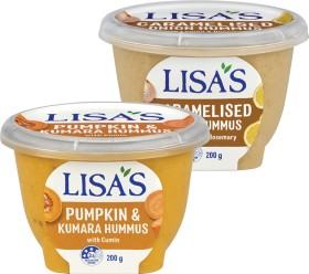 Lisa%26rsquo%3Bs+Flavoured+Hummus+200g