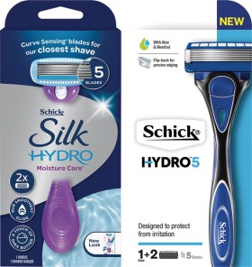 Schick+Hydro+5+or+Silk+Hydro+Moisture+Care+Razor+%2B+2+Blades