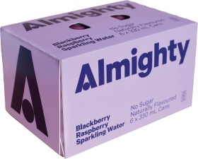 Almighty+Sparkling+Flavoured+Water+330ml+Bottles+6+Pack