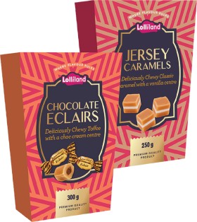 Lolliland+Jersey+Caramels+or+Chocolate+Eclairs+250-300g