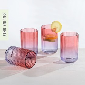 Design+Republique+Ribbed+Hiball+Glasses+Set+Of+4