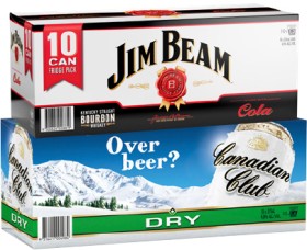 Jim+Beam+%26amp%3B+Cola+4.8%25+or+Canadian+Club+%26amp%3B+Dry+4.8%25+10+x+330ml+Cans