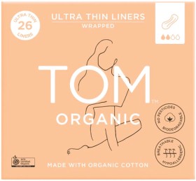 TOM+Organic+Ultra+Thin+Liners+with+Organic+Cotton+26+Pack