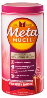 Metamucil+Multi-Health+Fibre+with+100%25+Psyllium+Natural+Psyllium+Wild+Berry+Smooth+114D