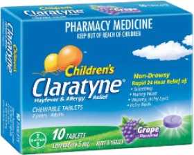 Claratyne+Child+Chewable+Grape+10+Tablets