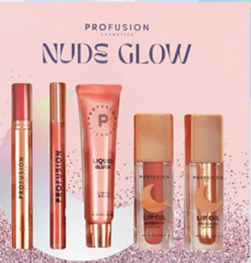 ProfusionC+Nude+Glow+Lip+%2B+Blush+Set+5pc+X24