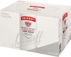 Smirnoff+Ice+Double+Black+Guarana+Zero+Sugar+7%25+12+x+250ml+Cans