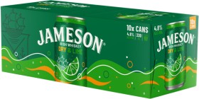 Jameson+Dry+Lime+or+Cola+4.8%25+10+x+330ml+Cans