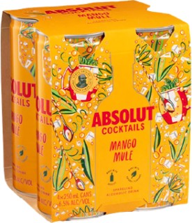 Absolut+RTD+Range+6.5%25+4+x+250ml+Cans