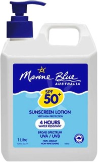 Marine-Blue-Sunscreen-Lotion-Pump-SPF50-1L on sale