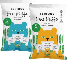 Serious-Pea-Puffs-75g-5pk on sale