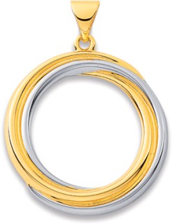 9ct+Two+Tone+Circle+Pendant