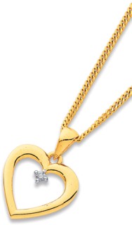 9ct-Diamond-Heart-Pendant on sale