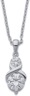 Sterling+Silver+Cubic+Zirconia+Kiss+Centre+Pendant