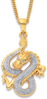 9ct%2C+Diamond+Dragon+Pendant