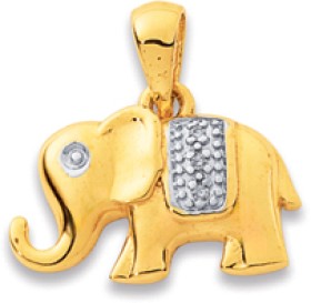 9ct%2C+Diamond+Elephant+Pendant