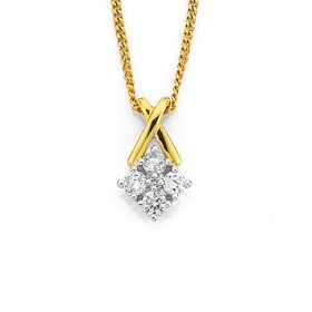 9ct%2C+Diamond+Cluster+Pendant