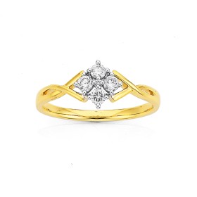 9ct-Diamond-Cluster-Ring on sale