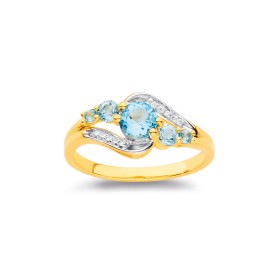 9ct+5+Blue+Topaz+with+Diamond+Shoulder+Ring