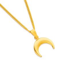 9ct+Crescent+Moon+Pendant