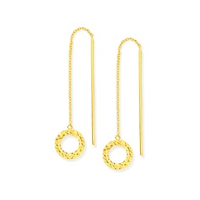 9ct+Circle+Thread+Drop+Earrings