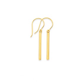 9ct+Bar+Drop+Earrings