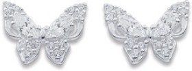 Sterling+Silver+Cubic+Zirconia+Butterfly+Studs