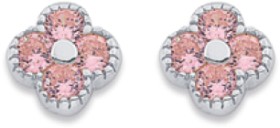 Sterling+Silver+Violet+Cubic+Zirconia+Round+Stud+Earrings