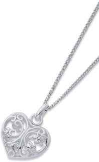 Sterling+Silver+Filigree+Puff+Heart+Pendant