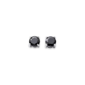 Sterling+Silver+Black+Cubic+Zirconia+Stud