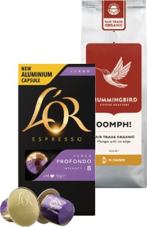 L%26rsquo%3BOr+Espresso+Capsules+10+Pack+or+Hummingbird+Coffee+200g