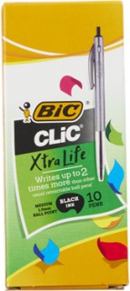 BIC-Clic-Medium-Black-Ballpoint-Pen-Box-of-10 on sale