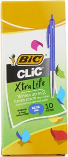 BIC+Clic+Medium+Blue+Ballpoint+Pen+-+Box+of+10