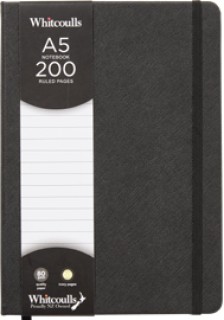 Whitcoulls-A5-Black-Casebound-Notebook on sale