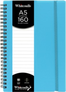 Whitcoulls-Wirebound-A5-Blue-Notebook on sale