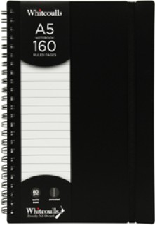 Whitcoulls-Wirebound-A5-Black-Notebook on sale