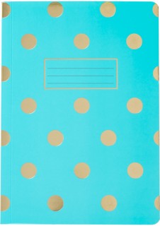 Whitcoulls+A5+Turquoise+%26amp%3B+Gold+Spots+Softcover+Notebook