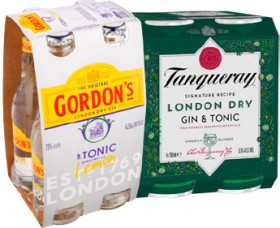 Gordon%26%23039%3Bs+Gin+%26amp%3B+Tonic+7%25+4+x+250ml+Bottles+or+Tanqueray+Gin+%26amp%3B+Tonic+5%25+4+x+250ml+Cans