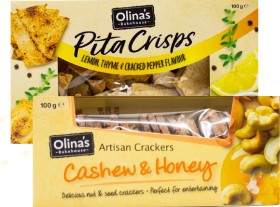 Olina%26rsquo%3Bs+Pita+Crisps+or+Artisan+Crackers+100g