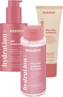 Essano+Hydration%2B+Gel+Cleanser+140ml%2C+Exfoliator+100ml+or+Micellar+Water+400ml