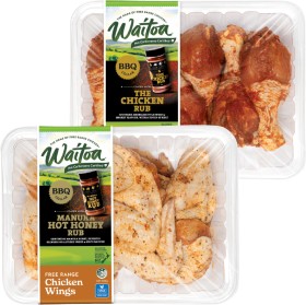 NEW+Waitoa+Free+Range+Hot+Honey+Chicken+Wings+or+The+Chicken+Rub+Chicken+Drumsticks+800g