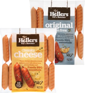 Hellers-Precooked-Flavoured-Sausages-1kg on sale