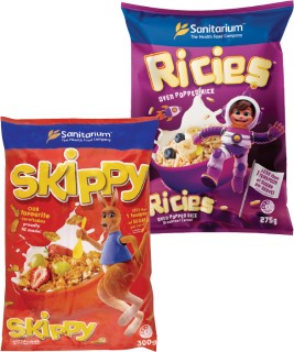 Sanitarium+Skippy+Cornflakes+300g+or+Ricies+275g