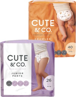 Cute+%26amp%3B+Co.+Nappies+28-48+Pack+or+Nappy+Pants+26-30+Pack