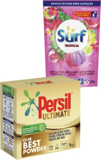 Surf+Laundry+Capsules+18s+or+Persil+Laundry+Powder+1kg