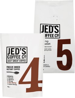 Jed%26rsquo%3Bs+Bean+Bag%2C+Freeze+Dried+Refill%2C+Plunger+or+Beans+Coffee+200g+or+Capsules+10+Pack